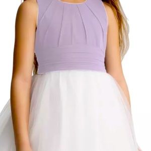 Bill Levkoff Girls Violet/Ivory Dress Size 6